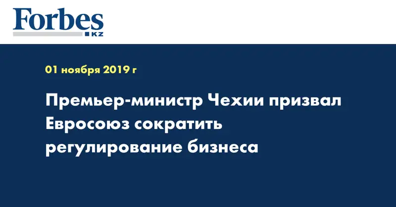 Премьер-министр Чехии призвал Евросоюз сократить регулирование бизнеса