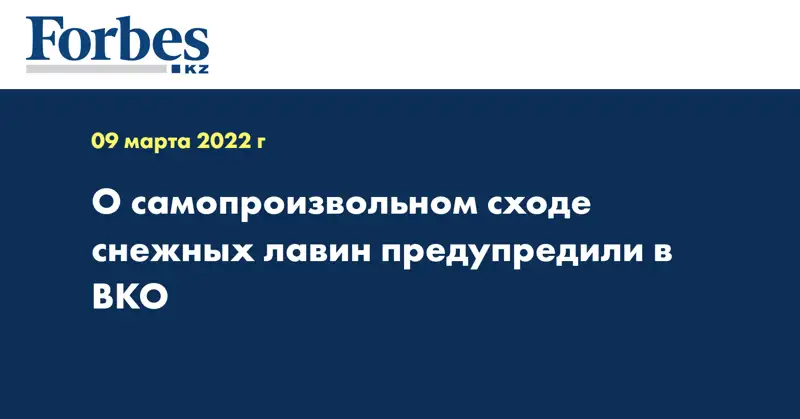 О самопроизвольном сходе снежных лавин предупредили в ВКО