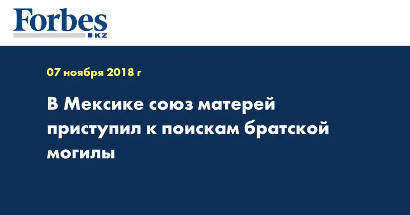 В Мексике союз матерей приступил к поискам братской могилы