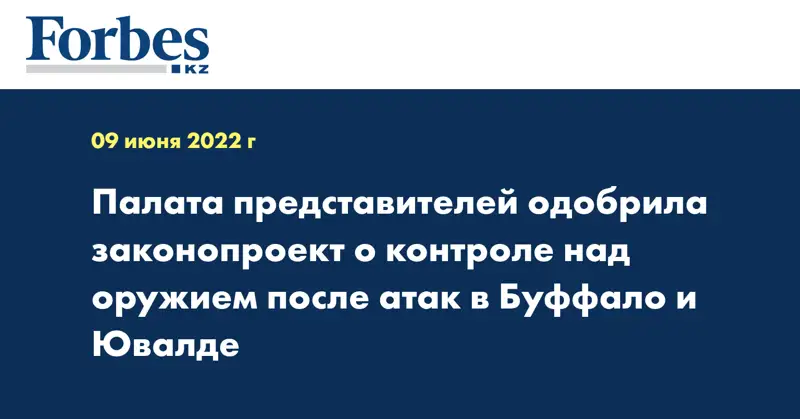 Палата представителей одобрила законопроект о контроле над оружием после атак в Буффало и Ювалде