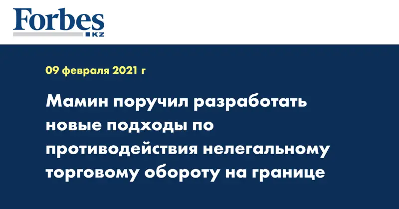 Мамин поручил разработать новые подходы по противодействия нелегальному торговому обороту на границе