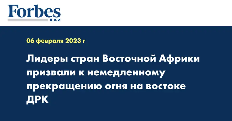 Лидеры стран Восточной Африки призвали к немедленному прекращению огня на востоке ДРК