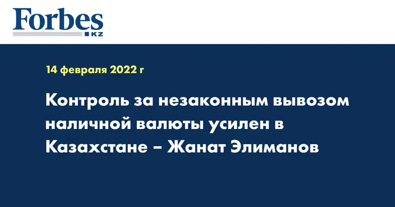 Контроль за незаконным вывозом наличной валюты усилен в Казахстане – Жанат Элиманов