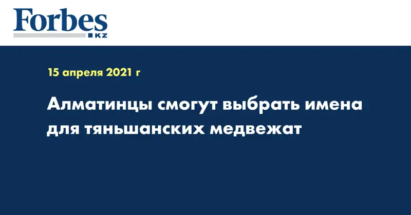 Алматинцы смогут выбрать имена для тяньшанских медвежат