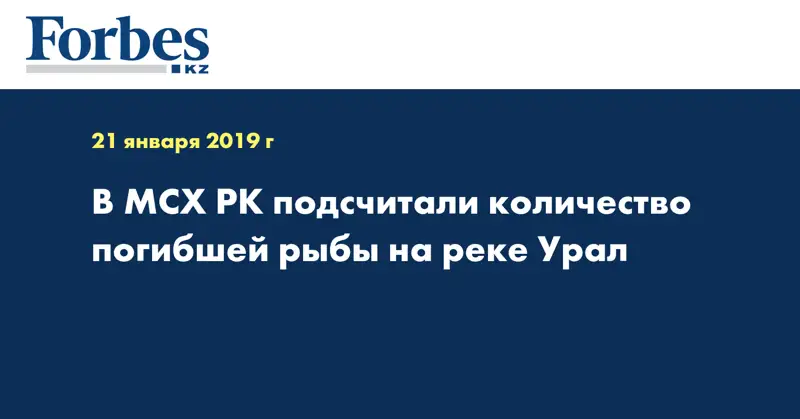 В МСХ РК подсчитали количество погибшей рыбы на реке Урал