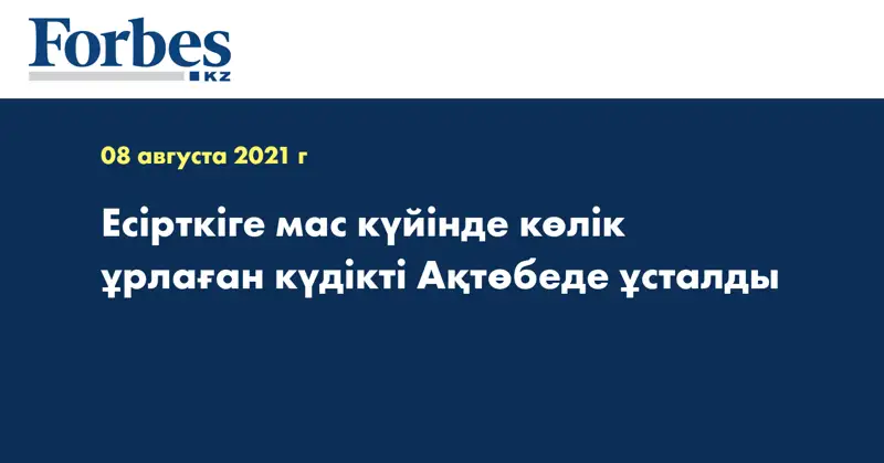 Есірткіге мас күйінде көлік ұрлаған күдікті Ақтөбеде ұсталды  