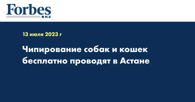 Чипирование собак и кошек бесплатно проводят в Астане