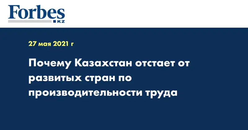 Почему Казахстан отстает от развитых стран по производительности труда