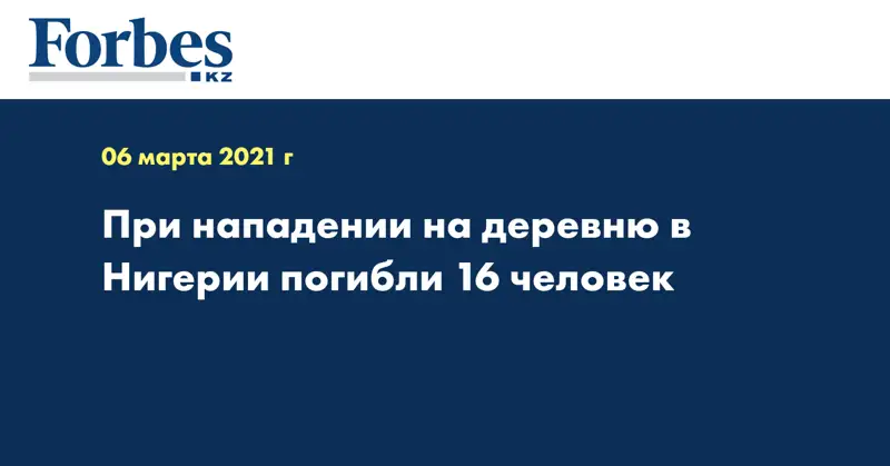 При нападении на деревню в Нигерии погибли 16 человек