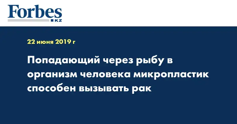 Попадающий через рыбу в организм человека микропластик способен вызывать рак