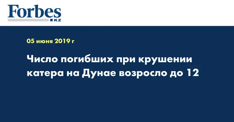 Число погибших при крушении катера на Дунае возросло до 12