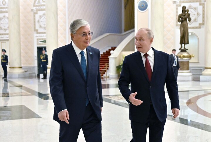 Касым-Жомарт Токаев и Владимир Путин Касым-Жомарт Токаев и Владимир Путин