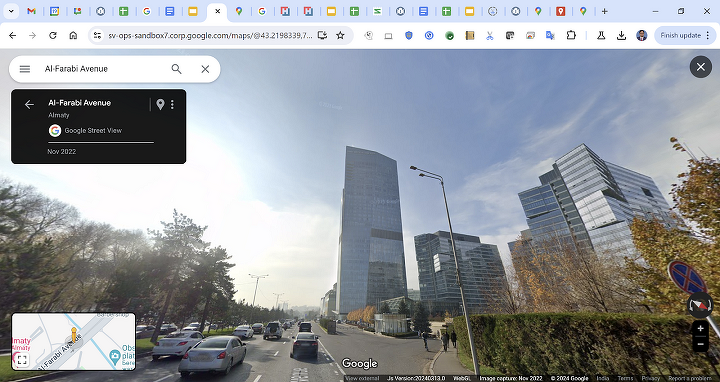 Проспект Аль-Фараби в Алматы на  Street View