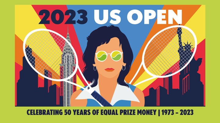 Официальный постер Открытого чемпионата США по теннису 2023 года выполнен бразильской художницей Камилой Пиньейру.