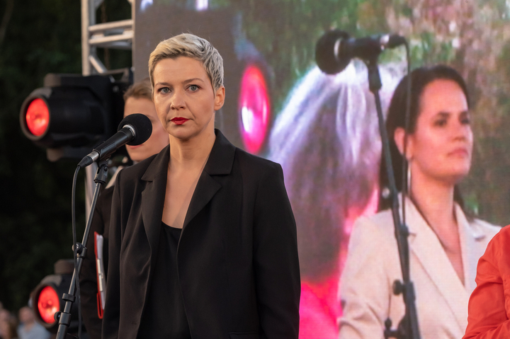 30 июля 2020 года Мария Колесникова выступает на митинге в Минске перед Светланой Тихоновской, главным оппозиционным кандидатом на президентских выборах в Беларуси