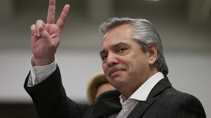 Presidential hopeful Alberto Fernandez flashes the V sign after voting during primary elections in Buenos Aires on August 11. Incumbent president Mauricio Macri was soundly beaten on the day Presidential hopeful Alberto Fernandez flashes the V sign after voting during primary elections in Buenos Aires on August 11. Incumbent president Mauricio Macri was soundly beaten on the day