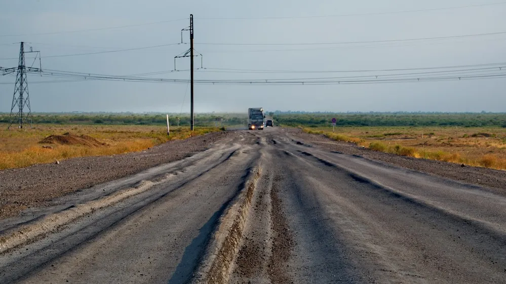Трасса Балхаш - Шу Плохая дорога в Казахстане