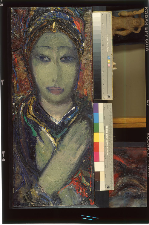 Исмаилова Гульфайруз. Портрет Бижамал, 1963. Холст, масло, 81х33 см.