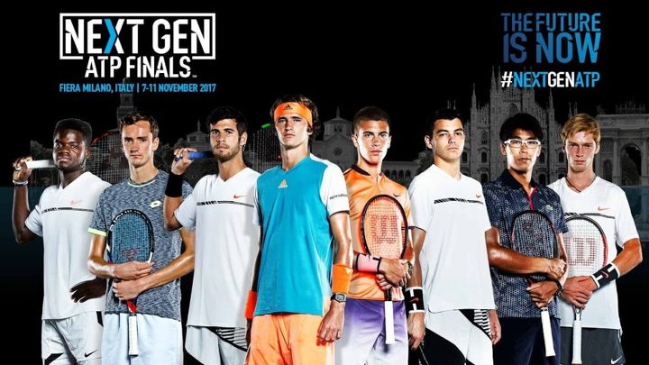 Афиша Next Gen ATP Finals 2017. Второй справа – победитель турнира кореец Чон Хён