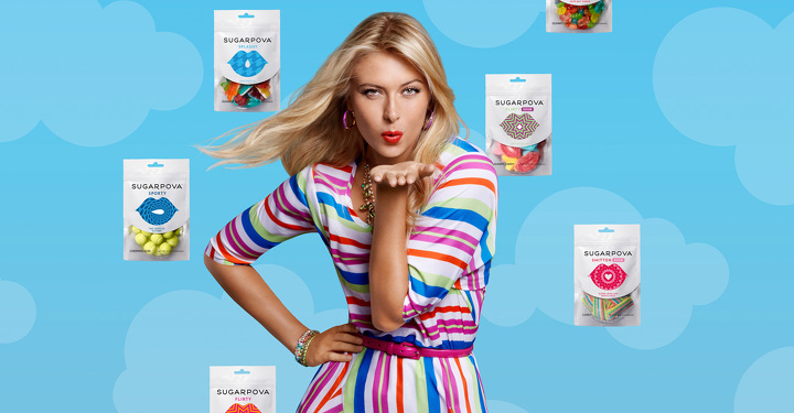 Мария Шарапова рекламирует собственную линию конфет под маркой Sugarpova