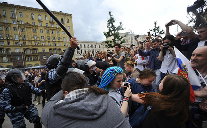 Участники акции оппозиции в Москве. Участники акции оппозиции в Москве.