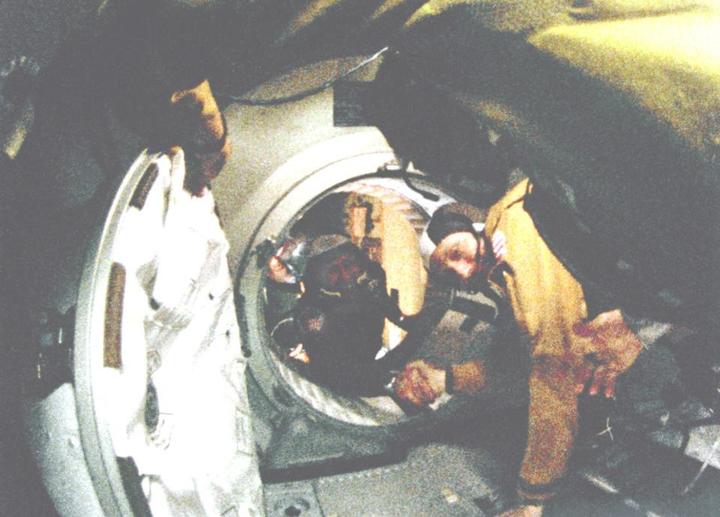The famous 1975 handshake between Russian cosmonaut Aleksey Leonov and US astronaut Tom Stafford. The famous 1975 handshake between Russian cosmonaut Aleksey Leonov and US astronaut Tom Stafford.