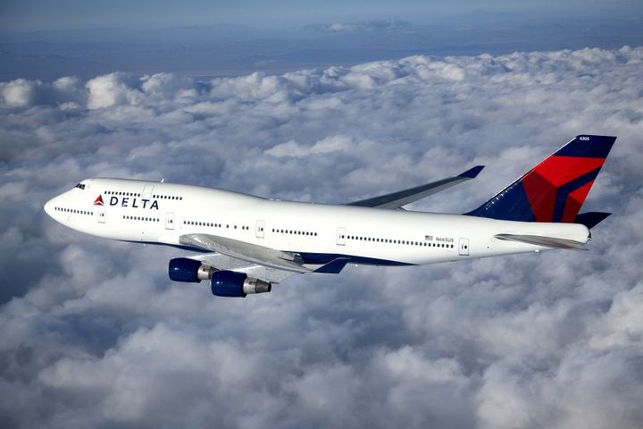Boeing 747-451 авиакомпании Delta Air Lines. Boeing 747-451 авиакомпании Delta Air Lines.