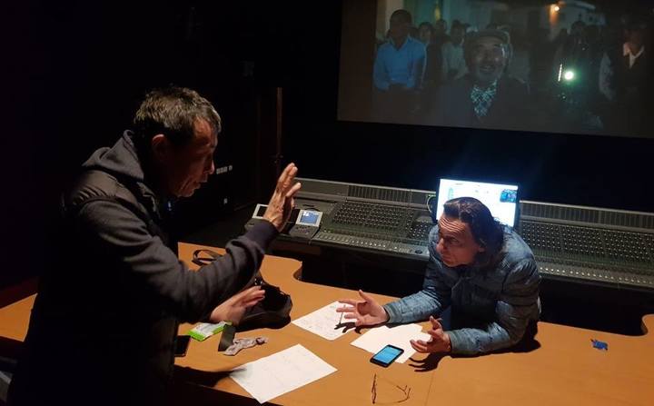 Ермек Турсунов и звукорежиссер Сергей Лобанов на рабочем показе