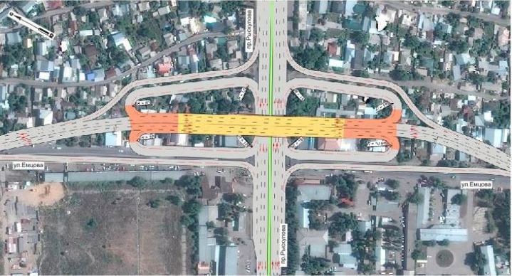 Схема развязки на Рыскулова - Емцова.