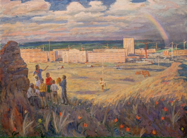 Уке Ажиев, «Горизонты», холст, масло, 181x135