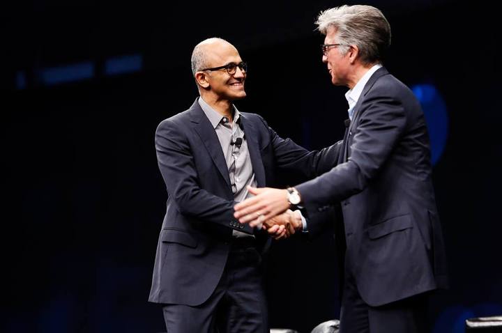 Satya Nadella and Bill McDermott.