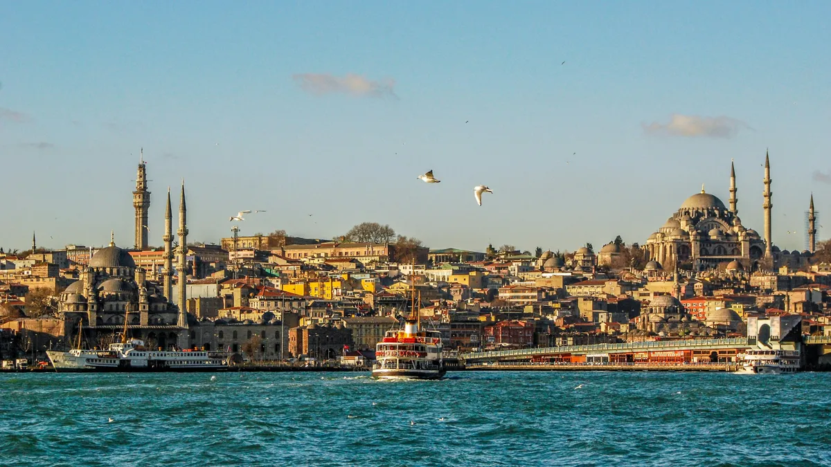 Турецкое побережье, Стамбул, море, мечеть