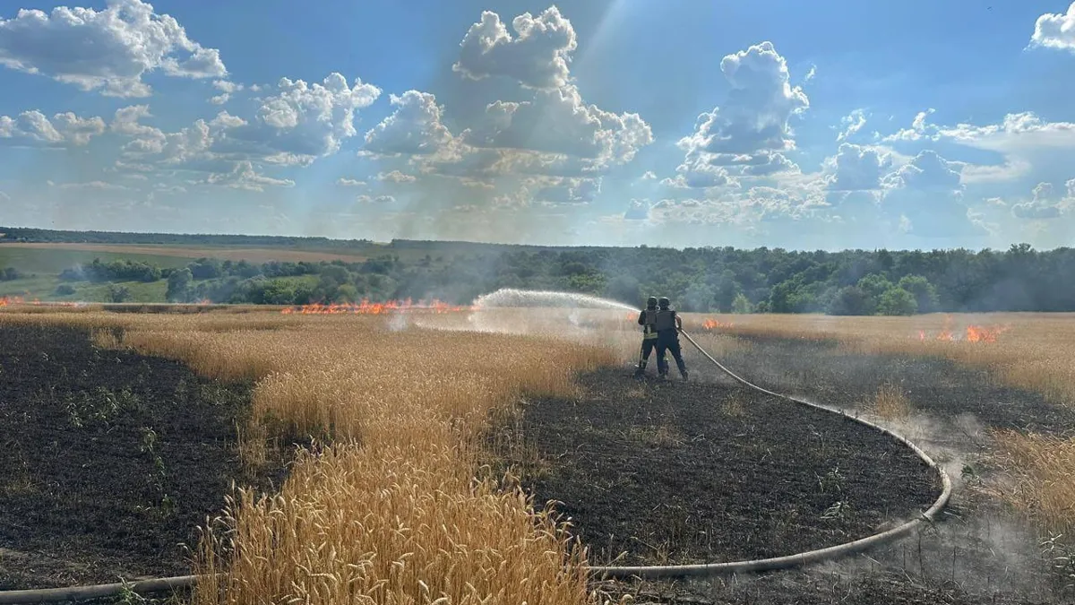 While Ukraine is known for its fertile soil, large parts of the land have been mined, and de-mining is slow and expensive Fire in the field