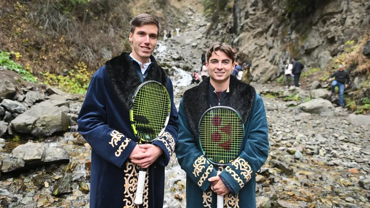 Фабиан Марожан и Тимофей Скатов во время жеребьевки основной сетки ATP 250 Almaty Open 2024 Фабиан Марожан и Тимофей Скатов во время жеребьевки основной сетки ATP 250 Almaty Open 2024