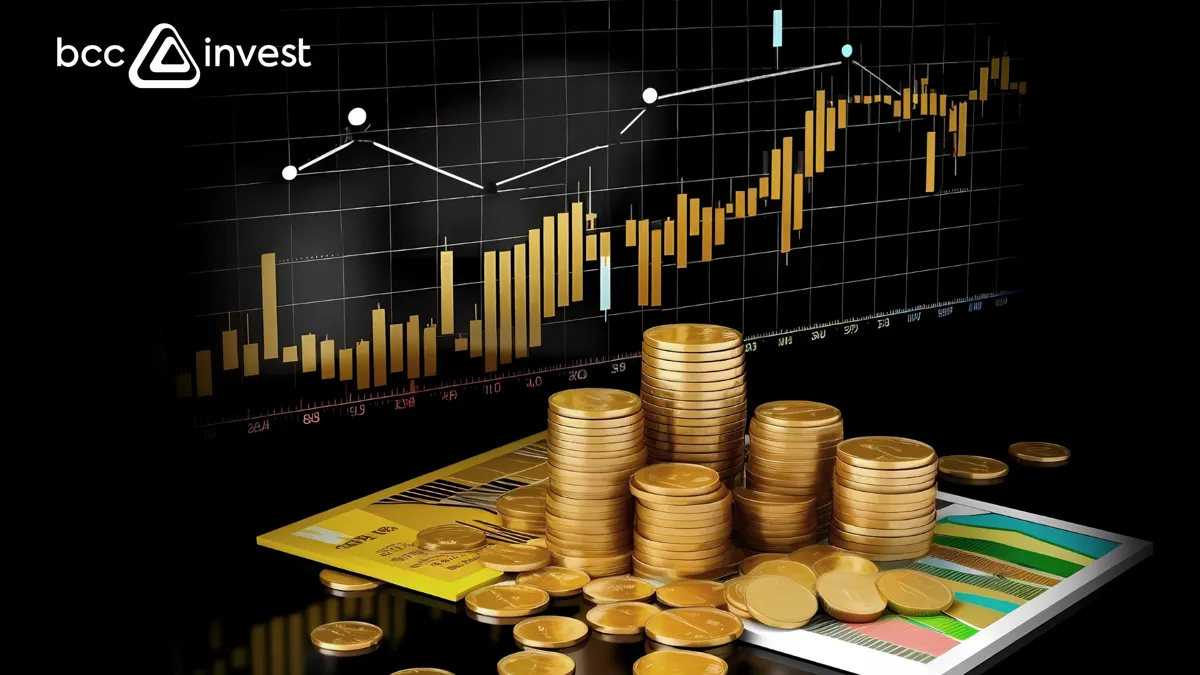 стопки монет, реклама BCC Invest