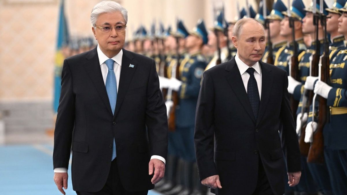 Касым-Жомарт Токаев и Владимир Путин Касым-Жомарт Токаев и Владимир Путин в Акорде, государственный визит в ноябре 2024