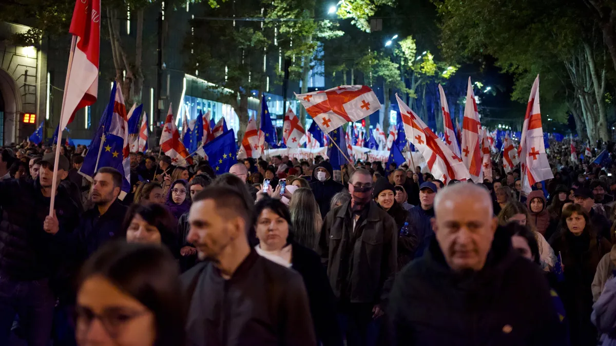 Протесты в Тбилиси Протесты в Тбилиси, октябрь 2024 года, ночь