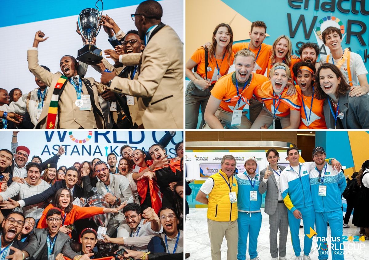 Команды Enactus на Мировом кубке в Астане в октябре 2024 года Команды Enactus на Мировом кубке в Астане в октябре 2024 года