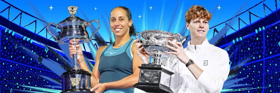 Победители Открытого чемпионата Австралии-2025 в одиночном разряде Мэдисон Киз и Янник Синнер Победители Открытого чемпионата Австралии-2025 в одиночном разряде Мэдисон Киз и Янник Синнер