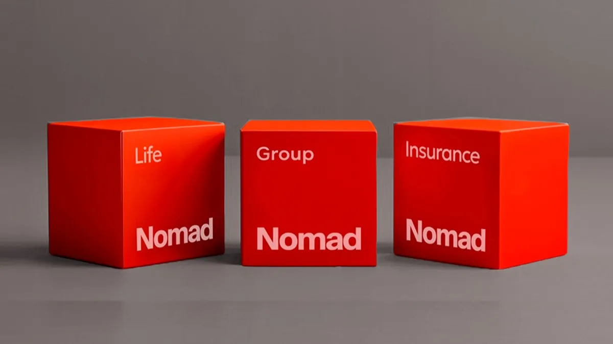 Красные кубики с надписью Nomad, три части страховой группы