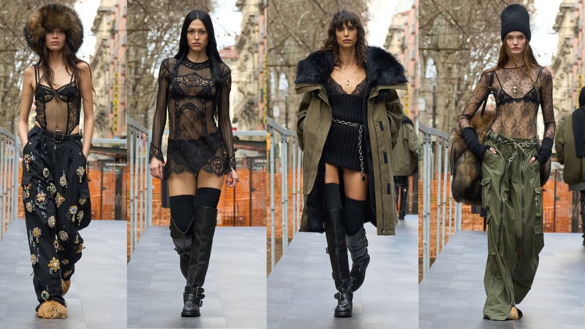 Дерзкие модели Dolce & Gabbana Модели Dolce & Gabbana на неделе моды в Милане