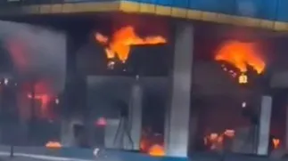 Пожар на заправке в Кульсары Пожар на заправке в Кульсары