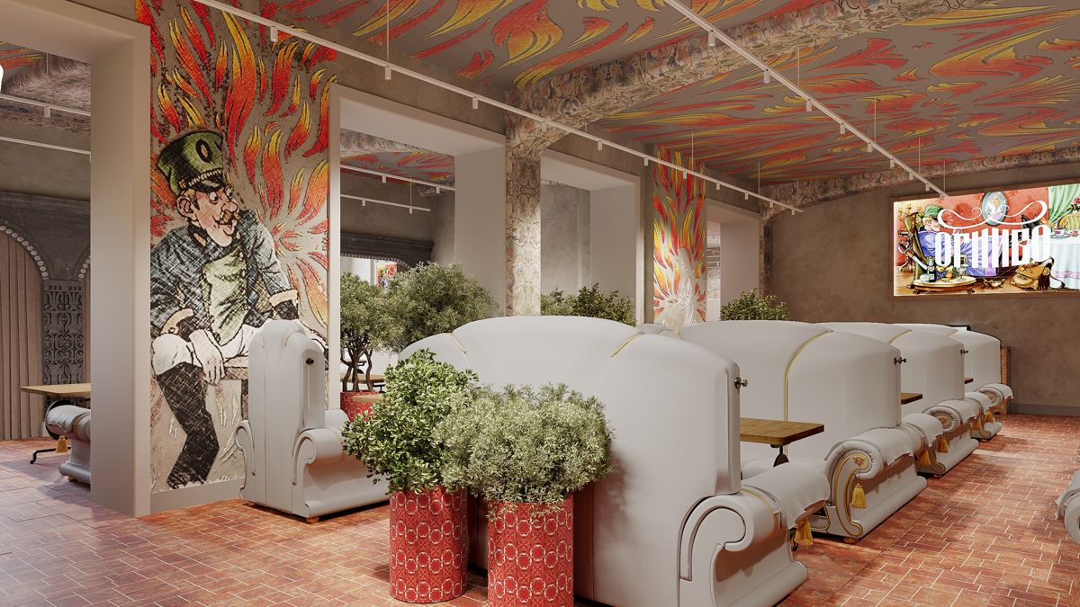 Иллюстрация одного из помещений гастробани «Огниво»