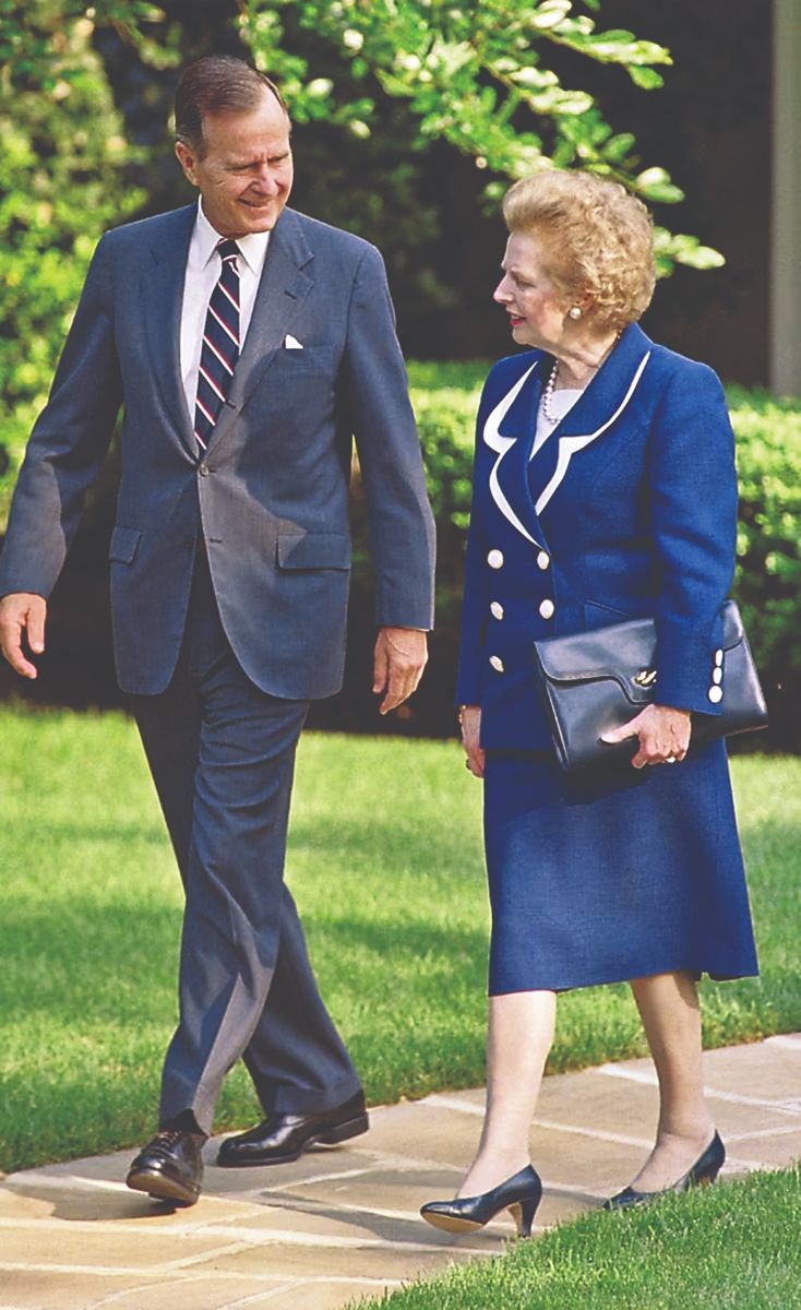 Джордж Буш-старший и Маргарет Тэтчер