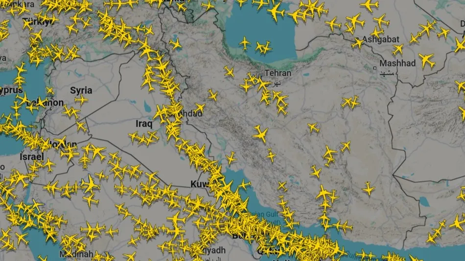 Иран, скрин, FlightRadar