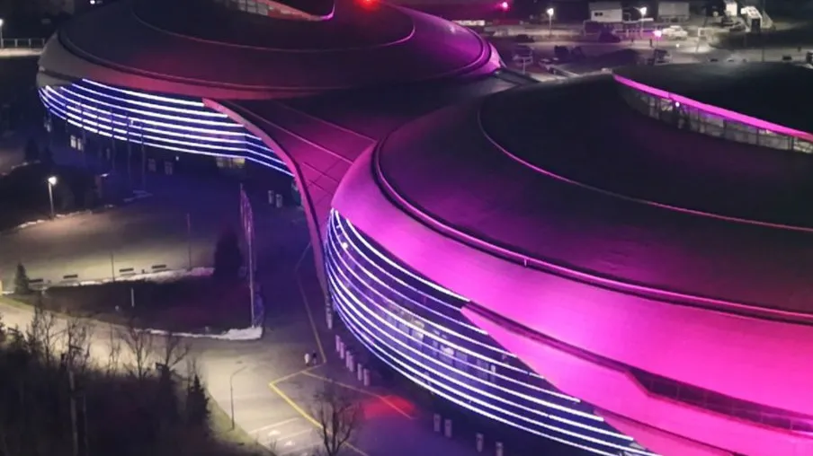 Halyk Arena, новая подсветка