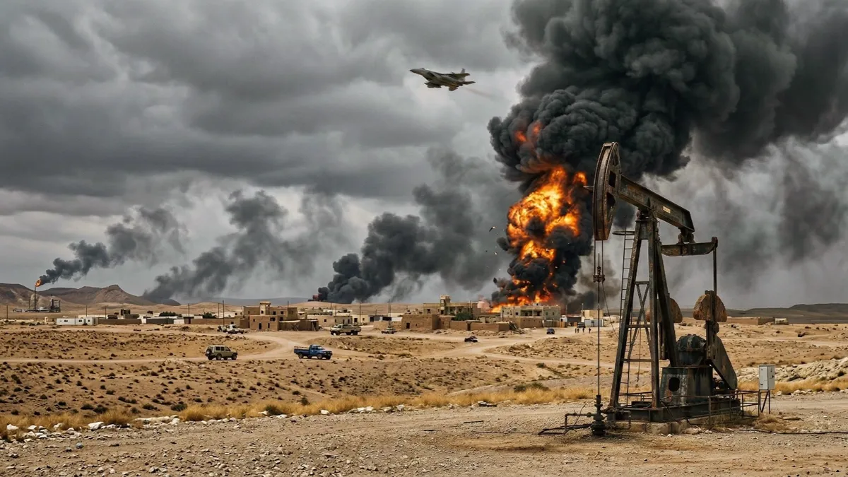 война, Иран, Израиль, Ближний Восток, горящие нефть, нефтекачалка