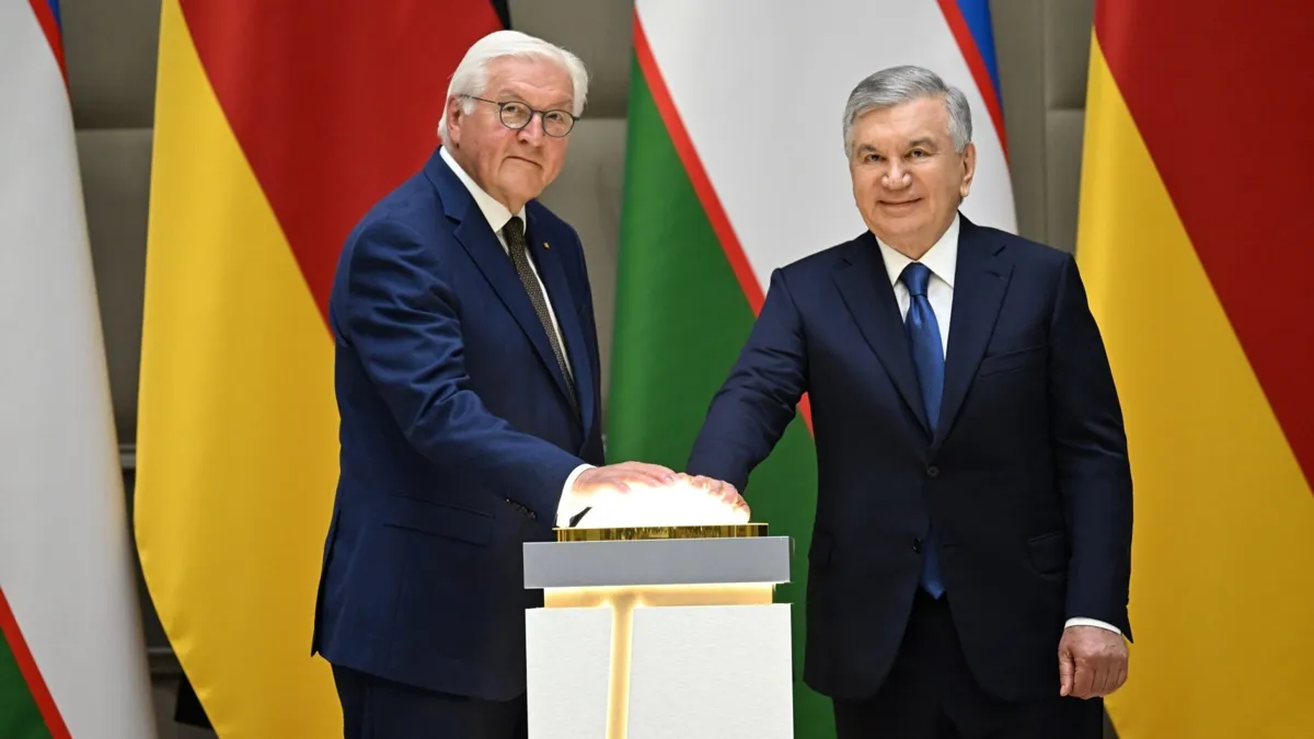 Президенты Узбекистана и Германии Шавкат Мирзиёев и Франк-Вальтер Штайнмайер, 2026