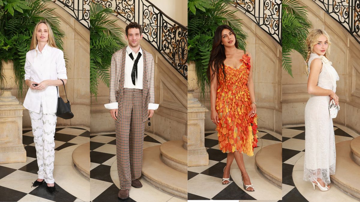 Гости показа Dior Haute Couture. Слева направо: Лорен Санто Доминго, Джош О'Коннор, Приянка Чопра, Сабрина Карпентер