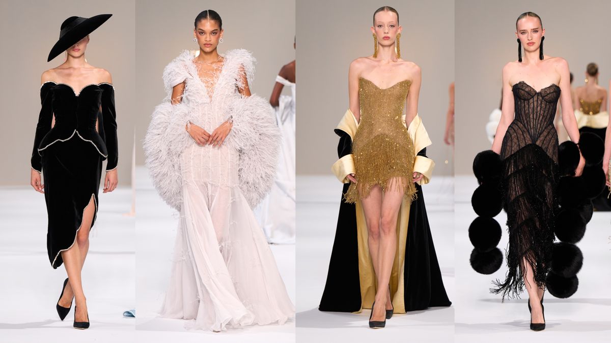Четыре модели в&nbsp;платьях Tamara Ralph Couture, осень&nbsp;&mdash; зима 2026-2027